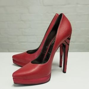 Authentic Casadei Red Leather Pumps/Heels Size 8